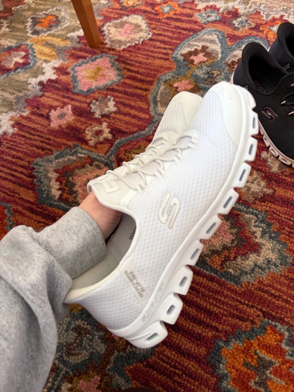 Skechers Women's All-White Slip-On Mesh Walking Sneakers, size 8.5 - Picture 7 of 9